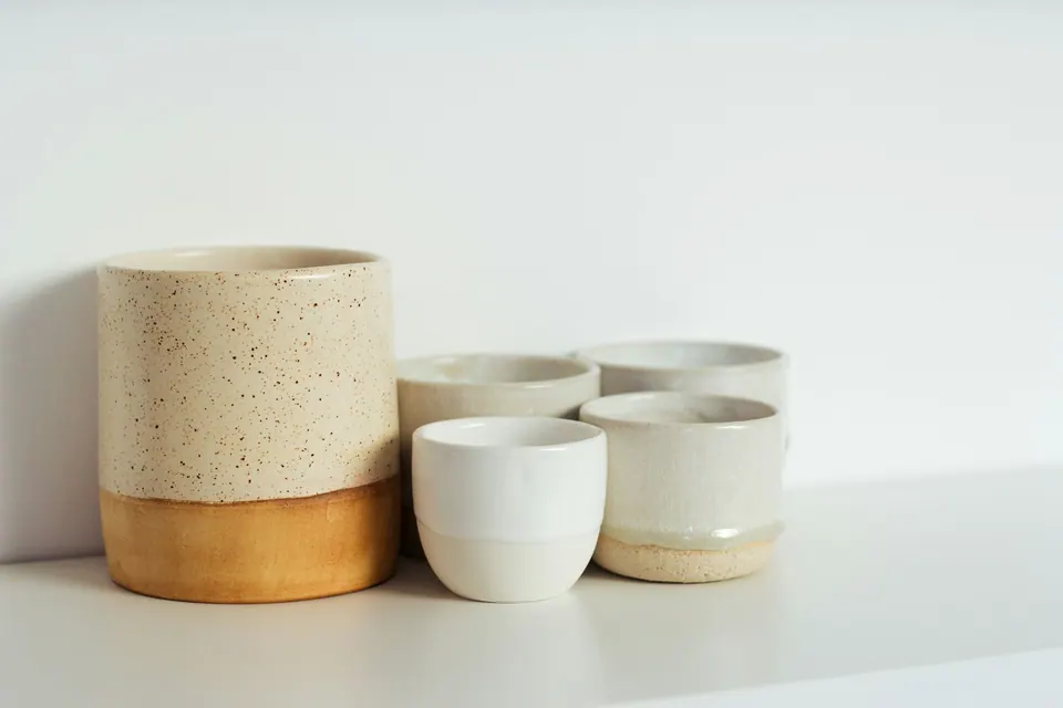 Vasos de cerámica artesanal
